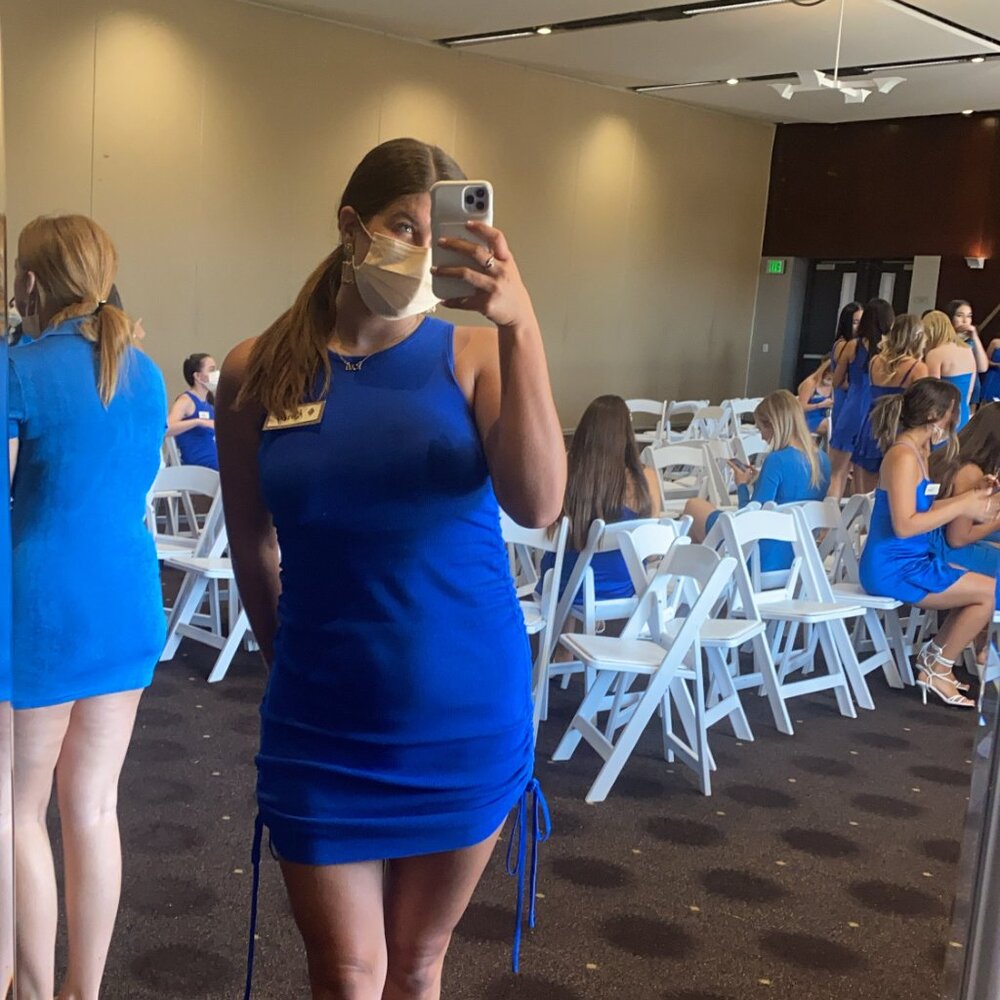 Beginning Boutique Ribbed Blue Dress - Picture 6 of 6